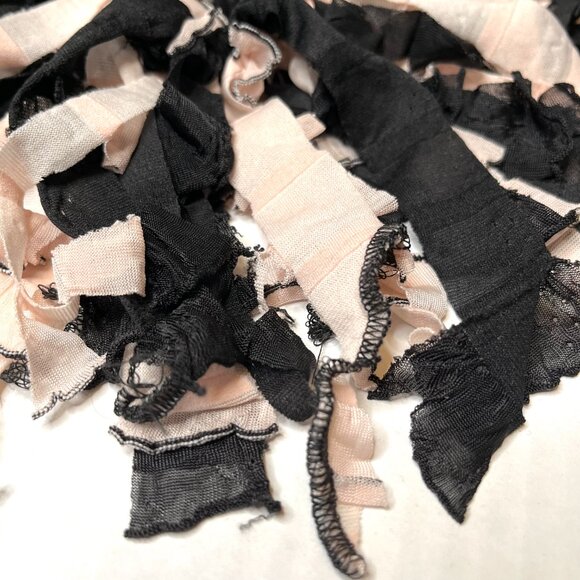 Cream Black Fringe Hair Tie Mummy Halloween Costume Ghost Dead Bride Dreadfalls - Picture 3 of 6